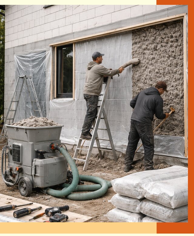 Утепление дома из газобетона эковатой в Киселёвске от 4626 руб./м2 | ТепломастерКис